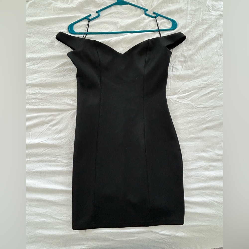 Black Off-Shoulder Mini Dress
